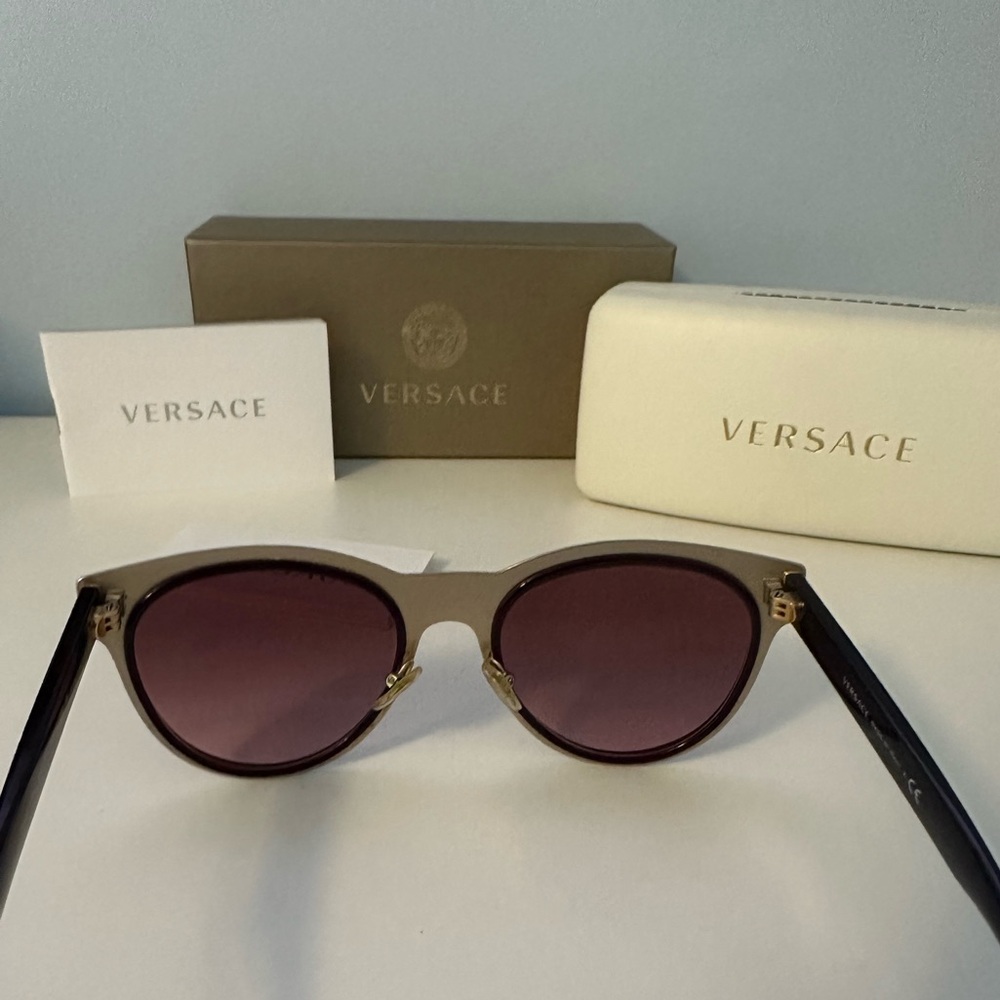 Versace Women's Elegant Burgundy Sunglasses - Picture 2 of 6
